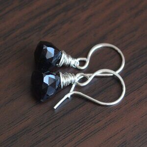 Black Onyx Earrings in Sterling Silver - Made in Canada